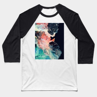 Cellular rainbow fluid acrylic paint Baseball T-Shirt